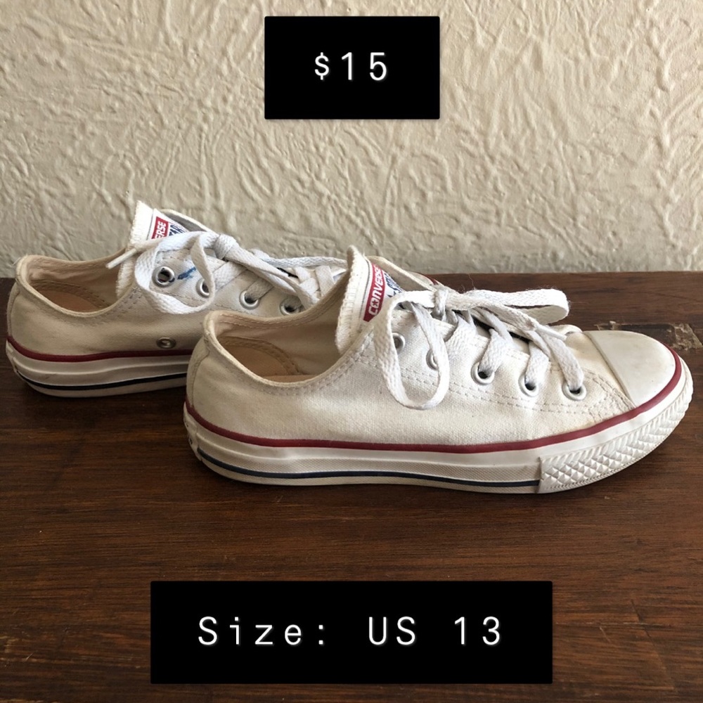 Girls White Converse